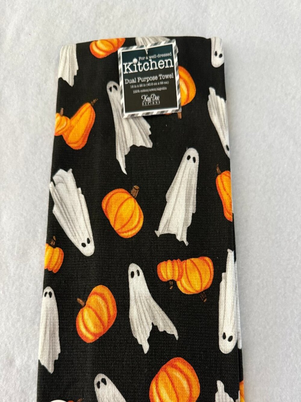 Kay Dee Halloween Ghost Kitchen Tea Towel Cotton and Terry Cloth